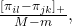 \frac{ [\pi_{il}-\pi_{jk}]_+}{M-m},