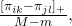 \frac{ [\pi_{ik}-\pi_{jl}]_+}{M-m},