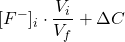  [F^-]_i \cdot \dfrac{V_i}{V_f} + \Delta C 