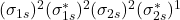  (\sigma_{1s})^2 (\sigma^*_{1s})^2  (\sigma_{2s})^2  (\sigma^*_{2s})^1