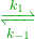 \color{OliveGreen}\xrightleftharpoons[k_{-1}]{k_1}