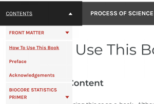 Dropdown Table of Contents demonstration