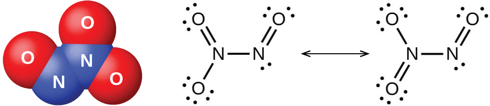 N 2 O 3, only exists in liquid or solid states and has these molecular (lef...