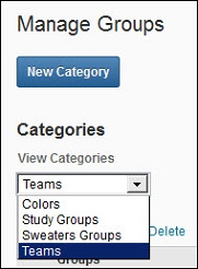 Manage Groups Options