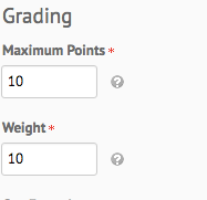 Grade Item Maximum Point Value