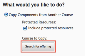 Copy Components from Another Course Options