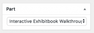 The "Part" dropdown for this book 