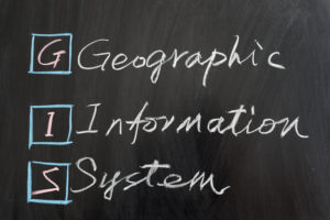Geographic Information System written on blackboard