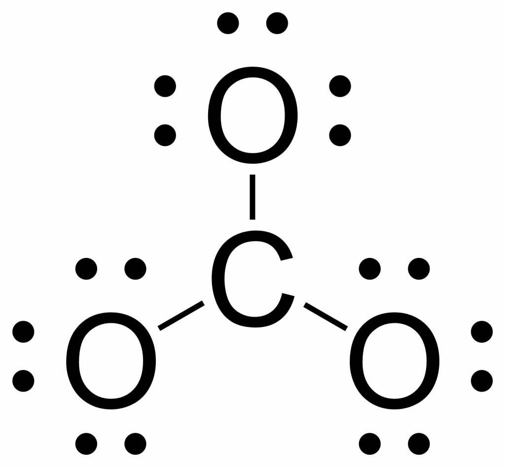 Rough Lewis structure for CO3. 