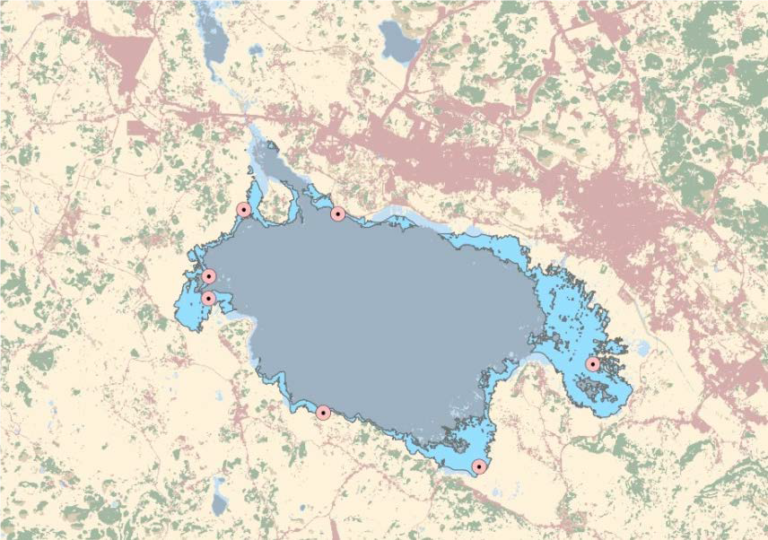 Known roosting sites and suitable wetland habitat at Caohai.