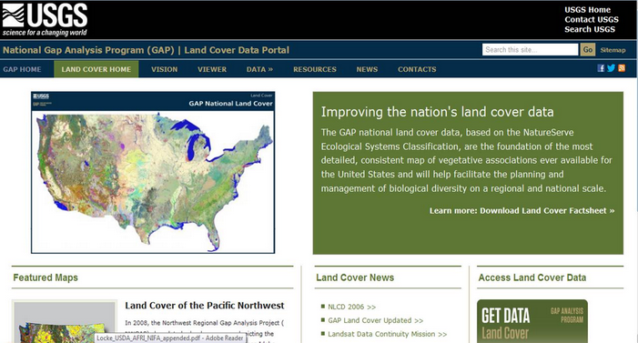 National Gap Analysis Program landing page, https://gapanalysis.usgs.gov/.