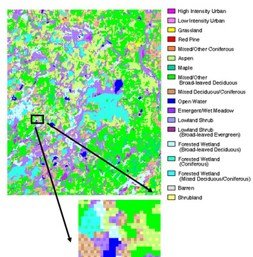 Landcover map for wolf study. Figure by A.White, MS Thesis, UW-Madison