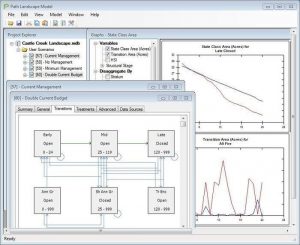 Screen shots from Path landscape modeling program