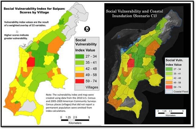 Graphic of Social Vulnerability Index for Saipan