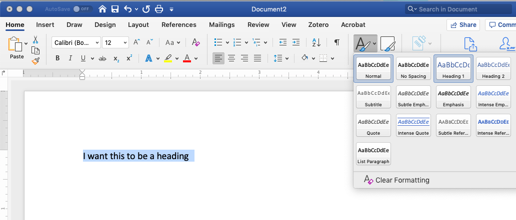 microsoft word table formatted as document heading