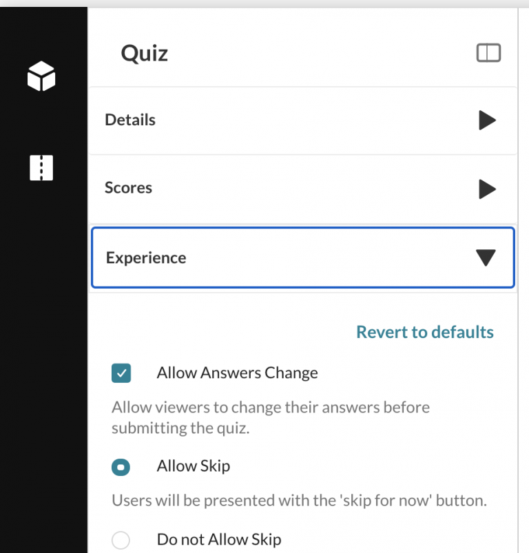 Editing Kaltura Quiz Settings Tiny Teaching Tools