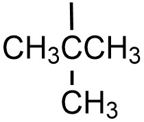 Tertbutyl substituent. CH3CCH3HCH3, with a bond line coming from the second (or center) carbon, indicating where it will bond to a carbon chain.