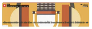 A screen shot of a student’s podcast on the Soundcloud webpage. Image shows the audio lines and length of the text, entitled “New Podcast Project.”