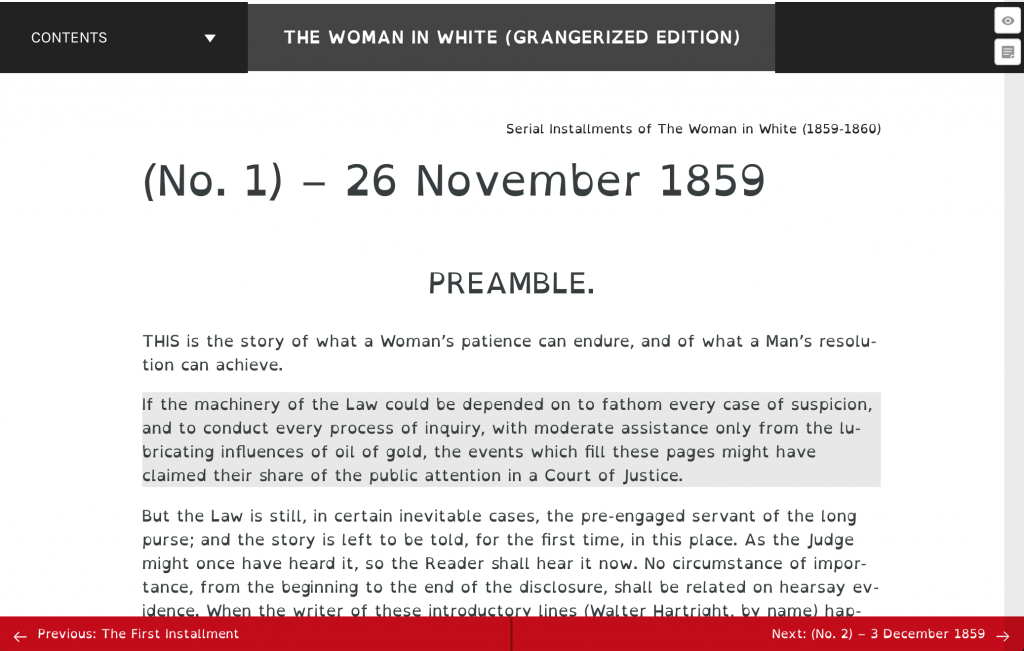 Screenshot of the first chapter viewed using the Open Dyslexic font Chrome plugin.