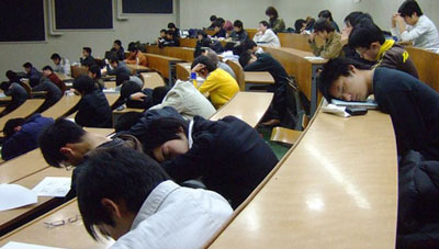 sleeping students