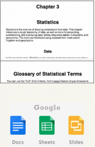 Google Docs representation of tools