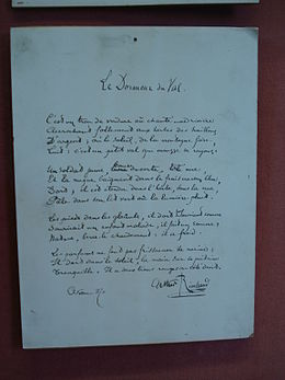 Cette photo montre la page manuscrite du poème d'Arthur Rimbaud