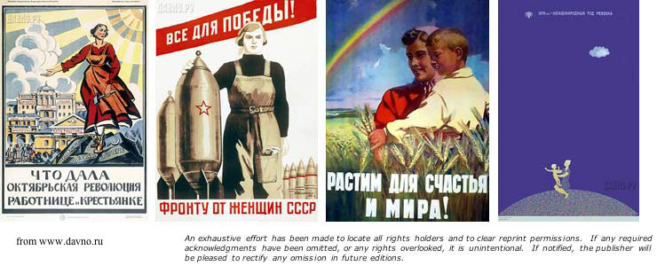 various propaganda posters with women in them