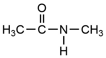 N-methylacetamide, CH3C(O)N(H)CH3.