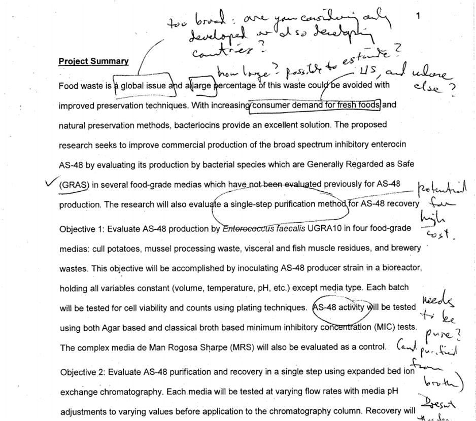 paper with marginal comments