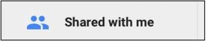 grey button with the words "shared with me" and an abstract icon showing two overlapping people