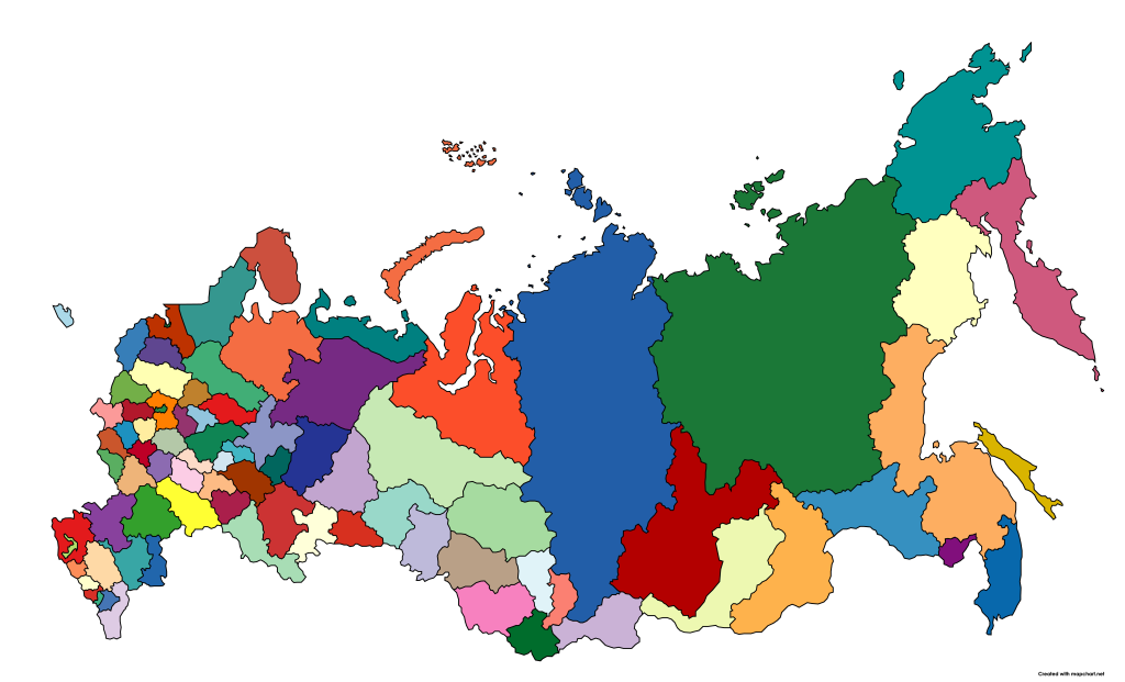 colorful map of Russia