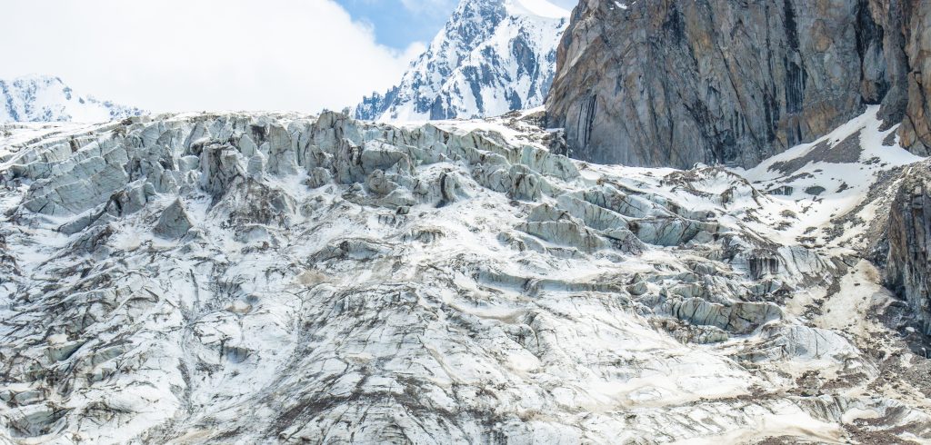 glacier in the mountains of Kyrgyzstan