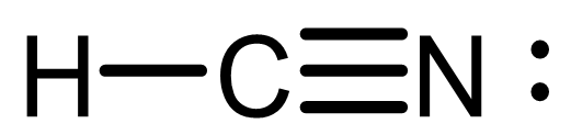 Lewis structure of hydrogen cyanide (HCN)