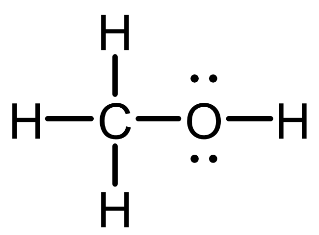 Lewis structure of methanol (CH3OH)