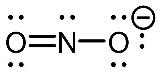 Lewis structure of nitrite anion, NO2-.