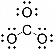 Rough Lewis structure for CO3. Carbon is in the center and is singly bonded to three oxygens. The oxygens have an octet but carbon does not.