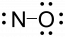 Rough lewis structure for NO. Nitrogen is singly bonded to oxygen. Nitrogen has one lone pair for a total of four electrons around it while oxygen has an octet.