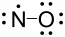 Rough Lewis structure for NO. Nitrogen is singly bonded to the oxygen atom. Oxygen has three lone pairs. Nitrogen has one lone pair and one free radical electron.